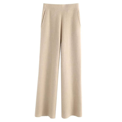 Ayana Cozy Knit Straight-Leg Pants