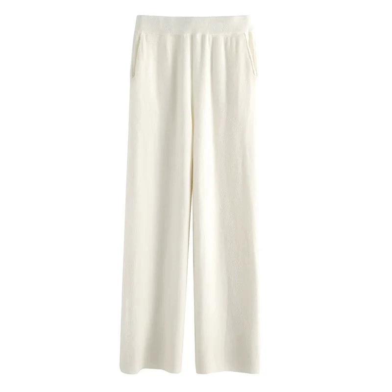 Ayana Cozy Knit Straight-Leg Pants