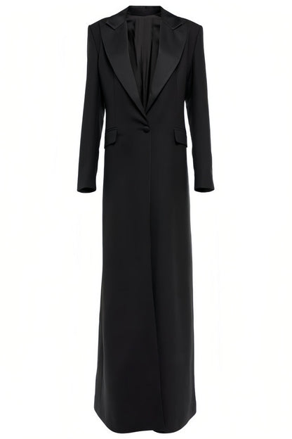 Eira One Button Satin Maxi Dress