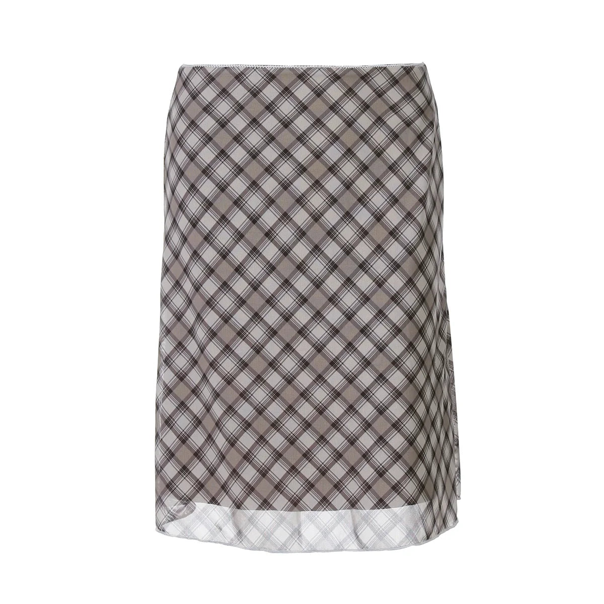 Alize Lace Trim Plaid Skirt Set