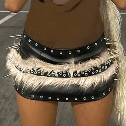 Raizel Metal Ring Fur Belt