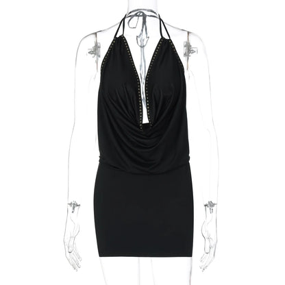 Serina Studded Halter Mini Dress