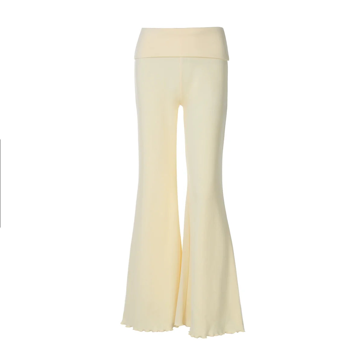 Delylah Low-Rise Wavy Flared Pants