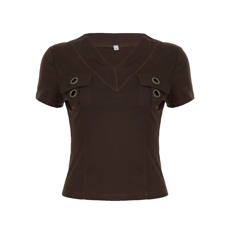 Ishika Fitted V-Neck Crop Top