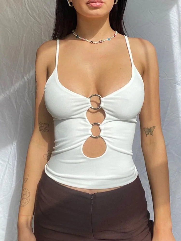 Hollow Out Backless Crop Top