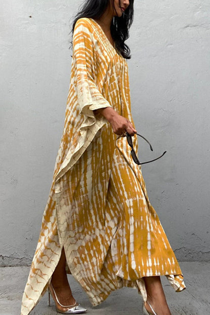 Tie Dye Slit Beach Cover-up Maxi Dress