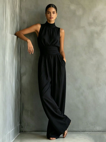 Elastic Solid Color Simple Inner Jumpsuit