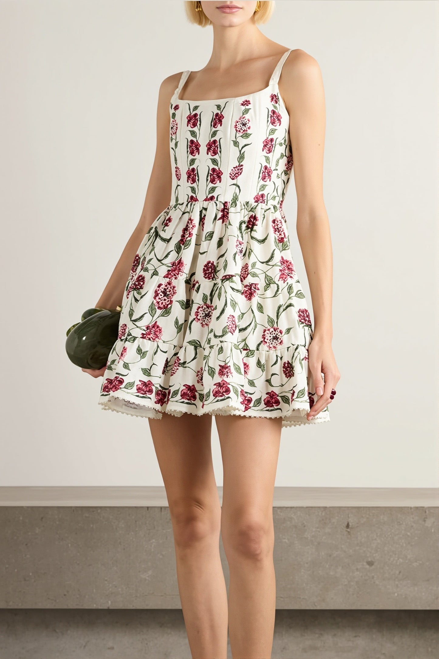 Lace Floral Cami A Line Boho Dress