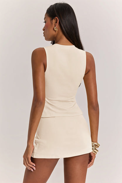 Elegant Sleeveless Slim Mini Two Piece Set