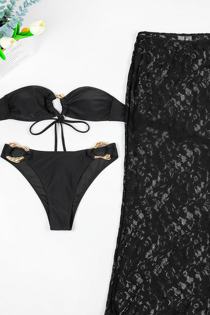 Lace Split Three Piece Swim Sets