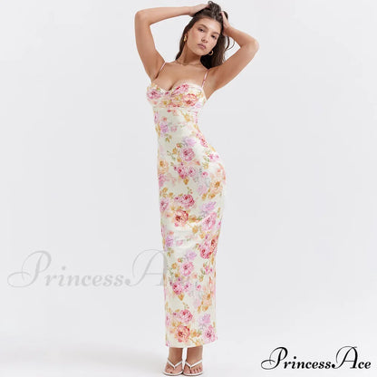 Agness Floral Stylish Maxi Bodycon Dress