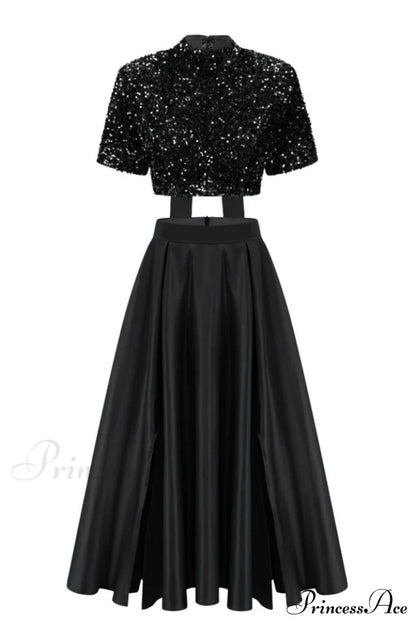 Aisha Sequin Bow Charming Lace Up Set