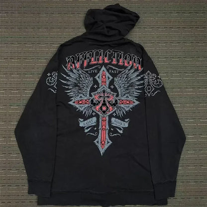 Angel Wing Functional Pleat Hoodie