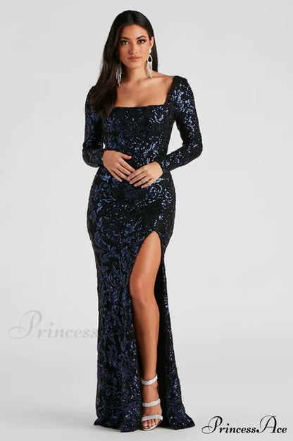 Arial Formal Stylish Sequin Lace-Up Dress
