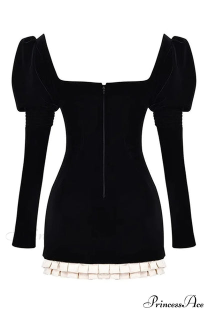 Azaria Black Stylish Vintage Dress