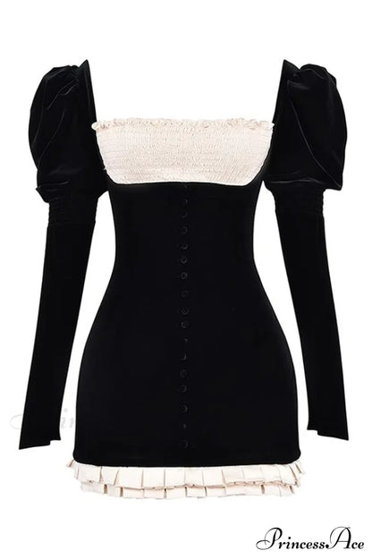 Azaria Black Stylish Vintage Dress