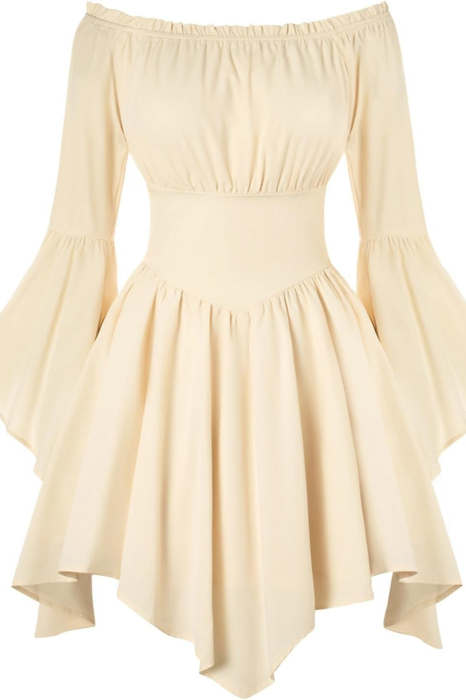 Irregular Flare Sleeve Waist Boho Dress