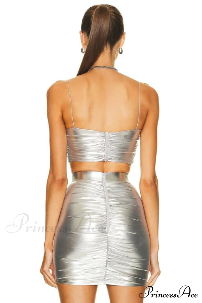 Bauer Ruched Bralette Charming + Riley Skirt Set