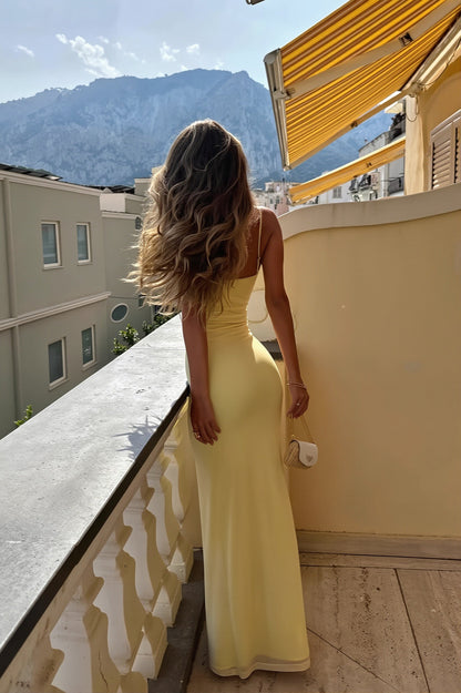 Solid Color Sexy Slim Beach Vacation Maxi Dress