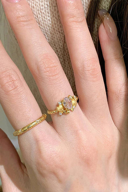 Fashionable Sparkling Pink Diamond Ring