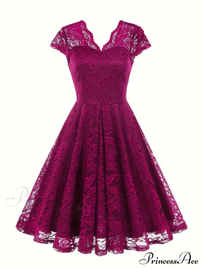 Black V Neck Cap Sleeve A Line Dress for Parties