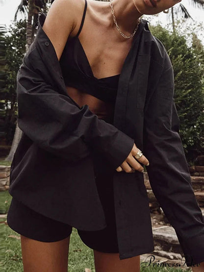 Blouse Outfits With Clothing Pieces Blouses Two Fashion Warm-Season Mini Tracksuits Women Cotton Sets Shorts Fashion