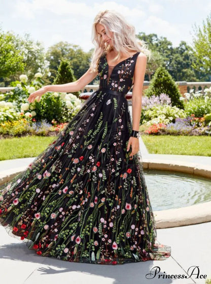 Bohemia Floral V Neck Backless Maxi Dress