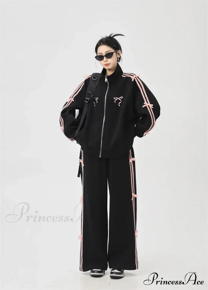 Bow Elegant Tracksuit Set