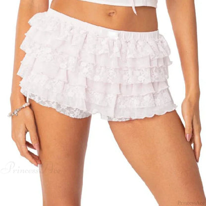 Bow Lace Trim Harajuku Short