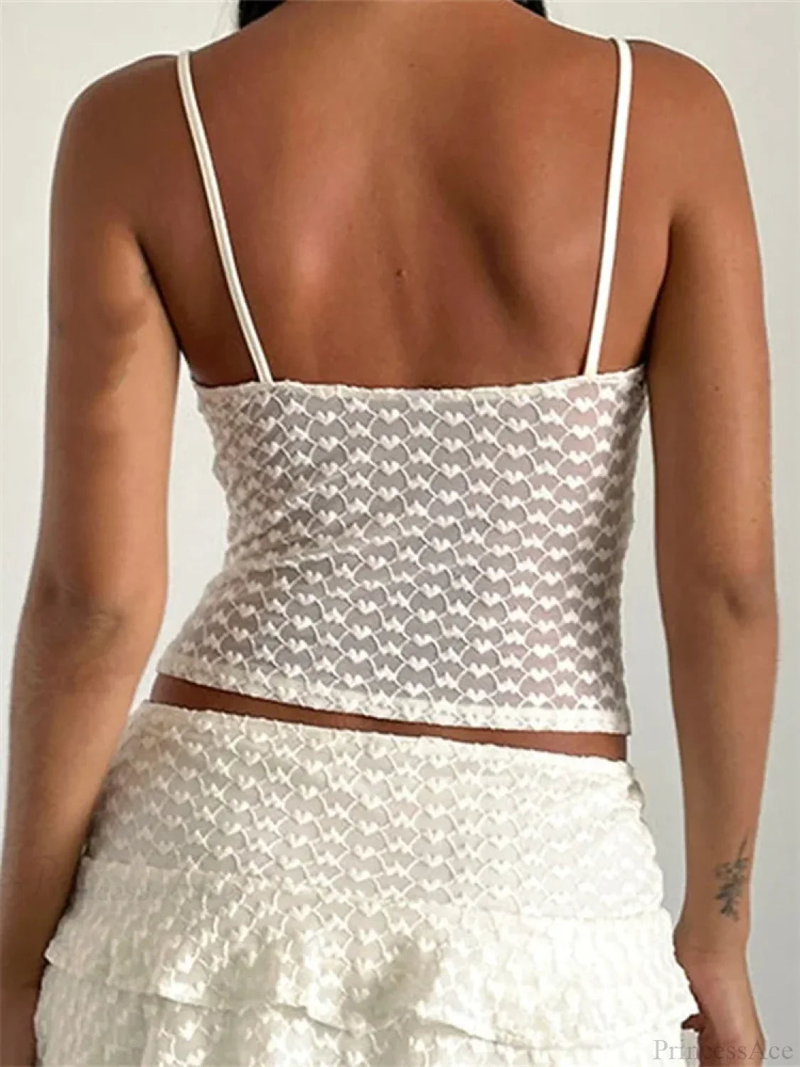 Bowknot Patchwork Sleeveless Backless Crop Top