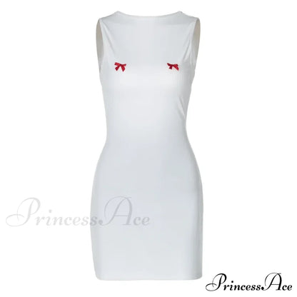 Bows Open Back Charming Sleeveless Mini Dress