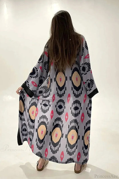 Brigitte One Of A Kind Ikat Maxi Kimono