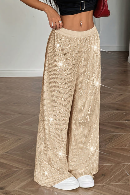 Chic Sparkle High Waist Drape Pants