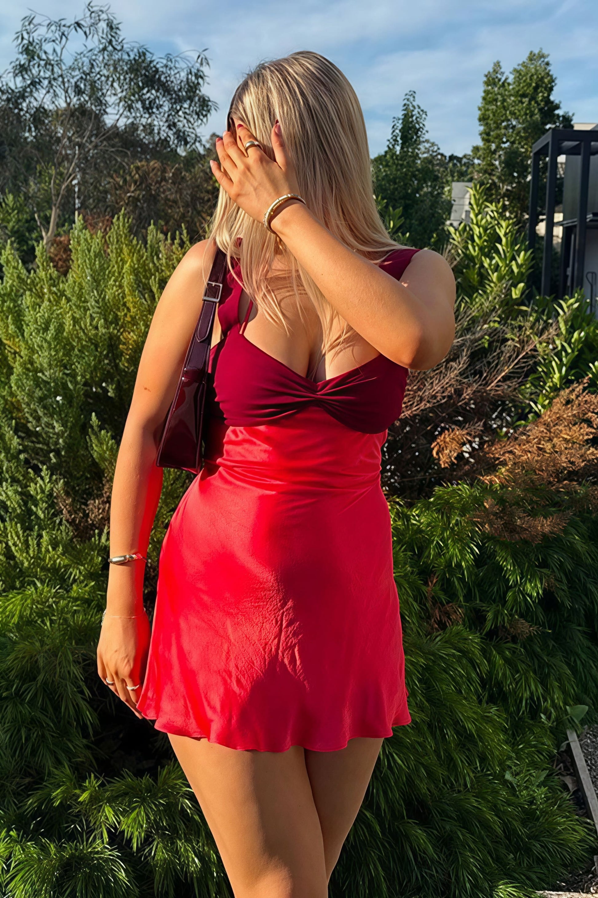 Sexy Cami Backless Satin Mini Dress
