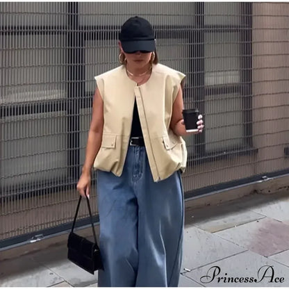 Cargo Pocket Stylish Drawstring Waistcoat