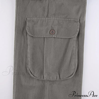 Cargo Streetwear Mom Pants Baggy Low Leg Waist 90s Denim Vintage Wide Jeans Trousers Trendy Korean Grunge Hippie Outfits