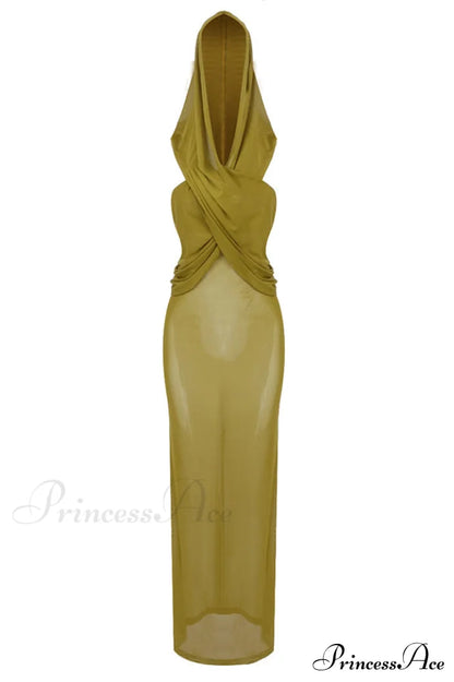 Carleigh Ruche Maxi Charming Dress With Headscarf