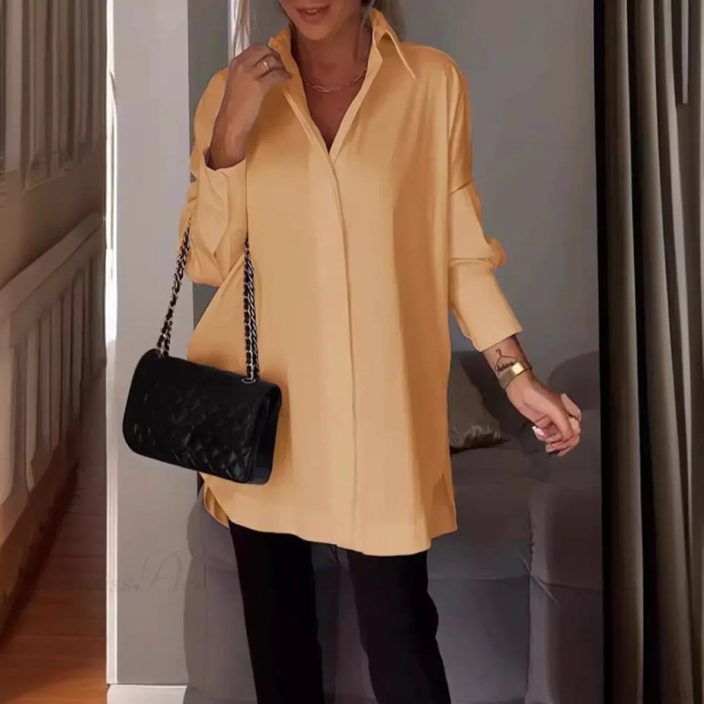Casual Irregular Pullover Long Sleeve Blouse