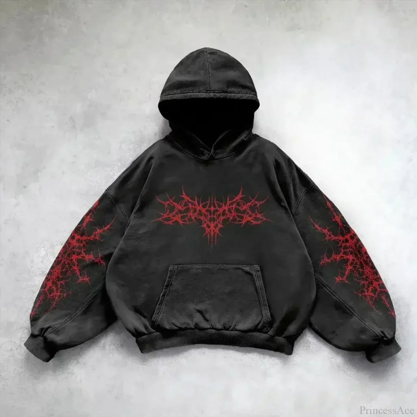 Casual Retro Gothic Printing Hoodie