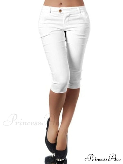 Casual Stretch 3/4 Trousers Female Capris