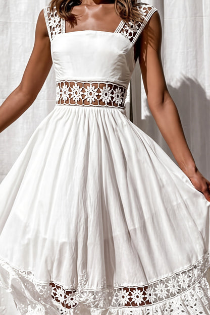 Lace Sleeveless Maxi Swing Boho Dress