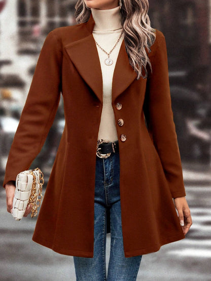 Lapel Slim Fit Woolen Cloth Draping Coats
