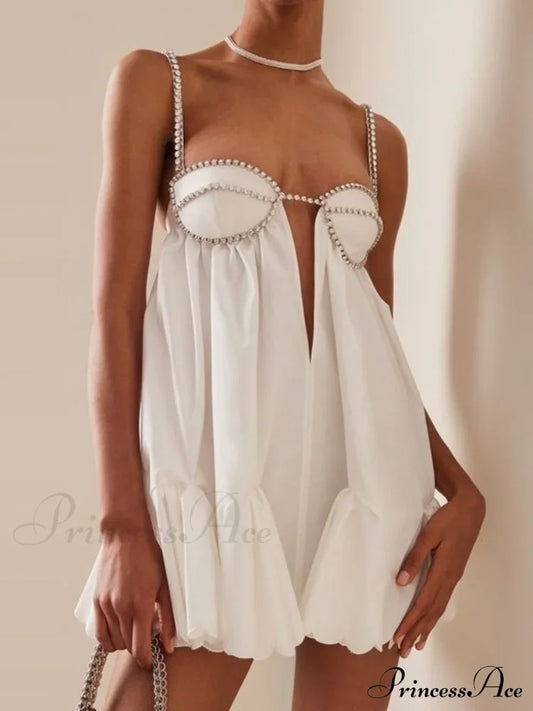 Chain Fold Sleeveless Mini Dress
