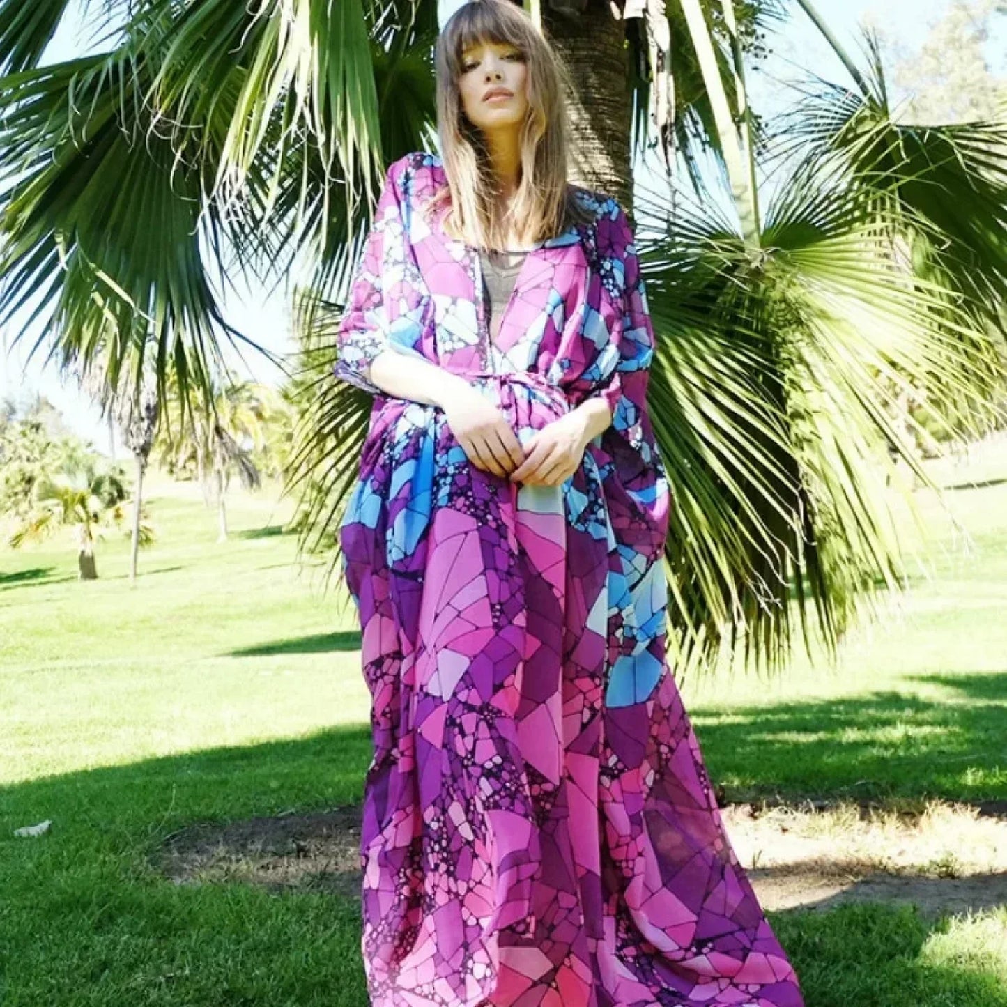 Chiffon Leopard Print Kimono Boho Beach Cover up