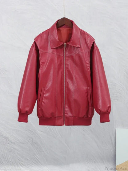Collar Zipper Stylish Bomber Overshirt Jacket
