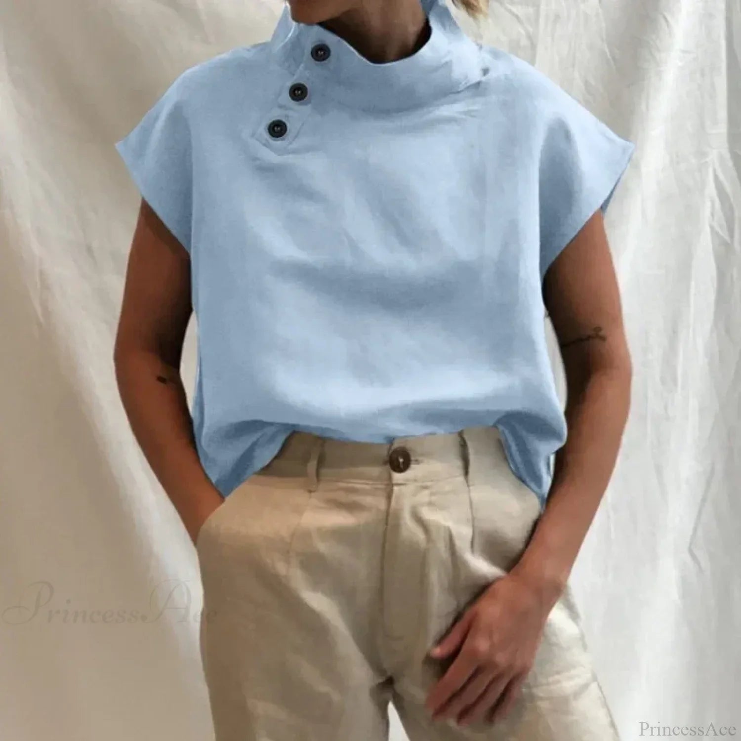 Cotton Loose White Blouse Summer Blouse