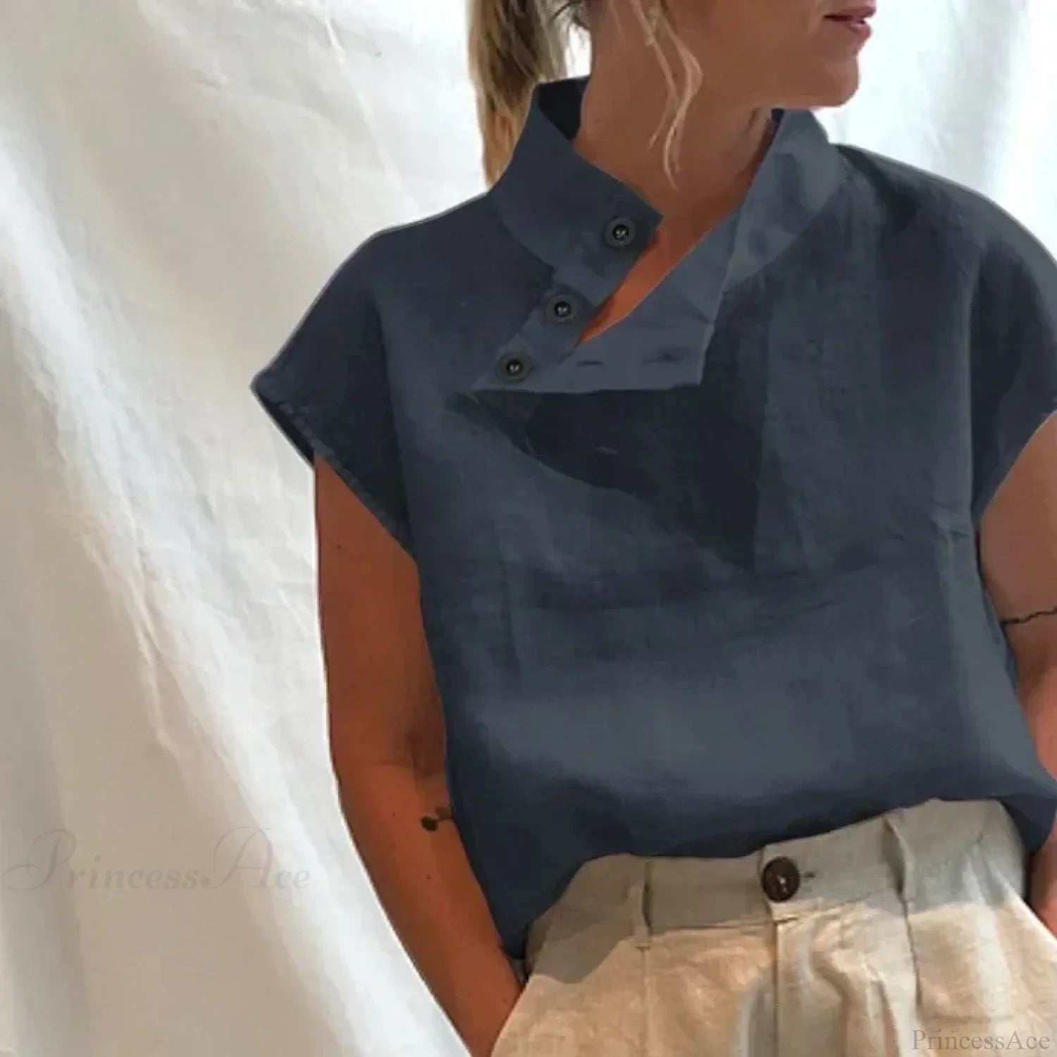 Cotton Loose White Blouse Summer Blouse