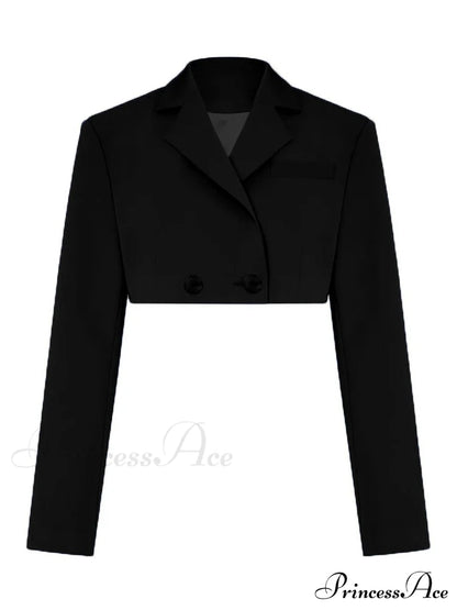 Cropped Blazer And Charming Pleated Mini Skirt Set