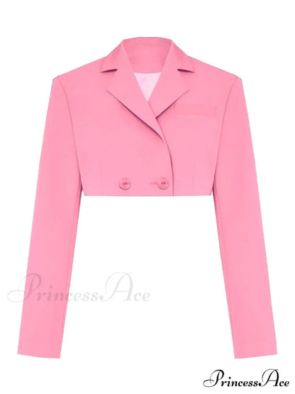 Cropped Blazer And Charming Pleated Mini Skirt Set