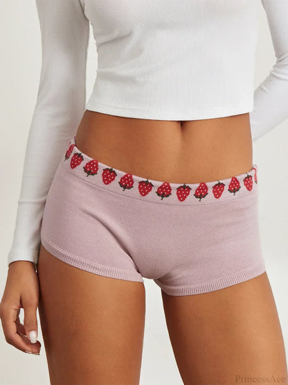 Cute Print Low Rise Lounge Short